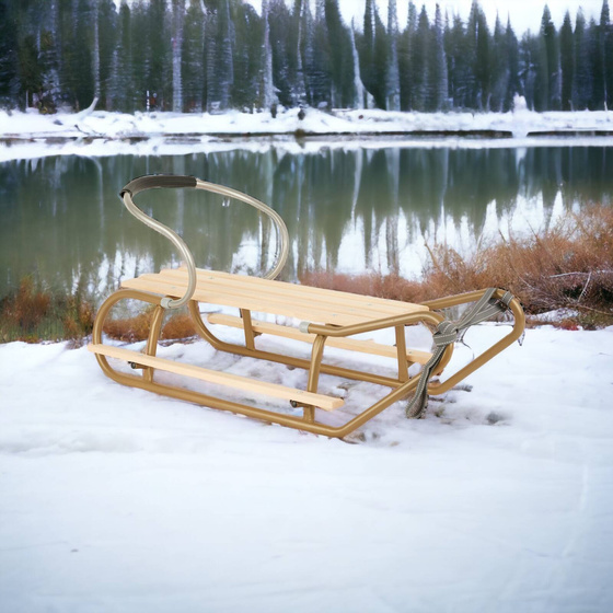 Sanki DUO-MAX duże sanki z podnóżkami+materacyk