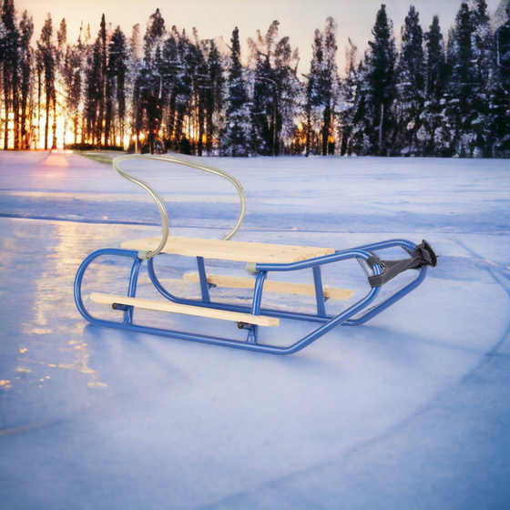 Sanki z podnóżkami i oparciem