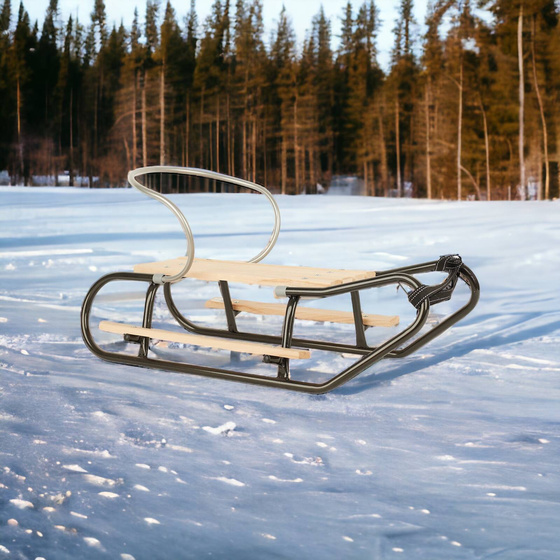 Sanki z podnóżkami i oparciem