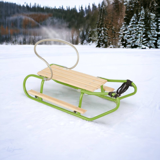 Sanki z podnóżkami i oparciem