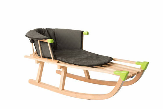 Sanki drewniane z oparciem i materacykiem - idealny komplet !