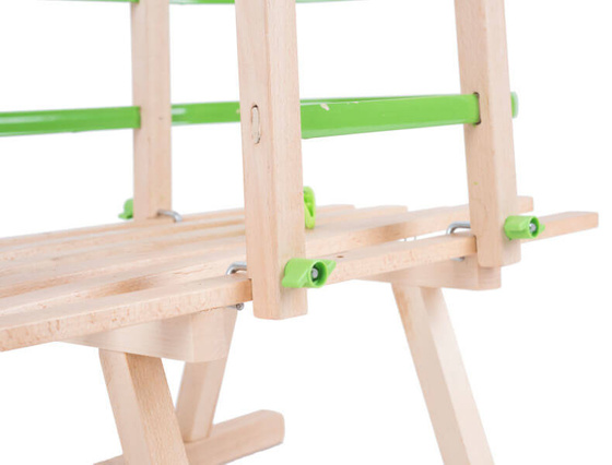 Sanki drewniane PLUS - składane oparcie